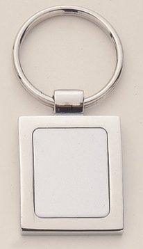 Polished Square Shaped Silver Keyring - Schoppy's Since 1921