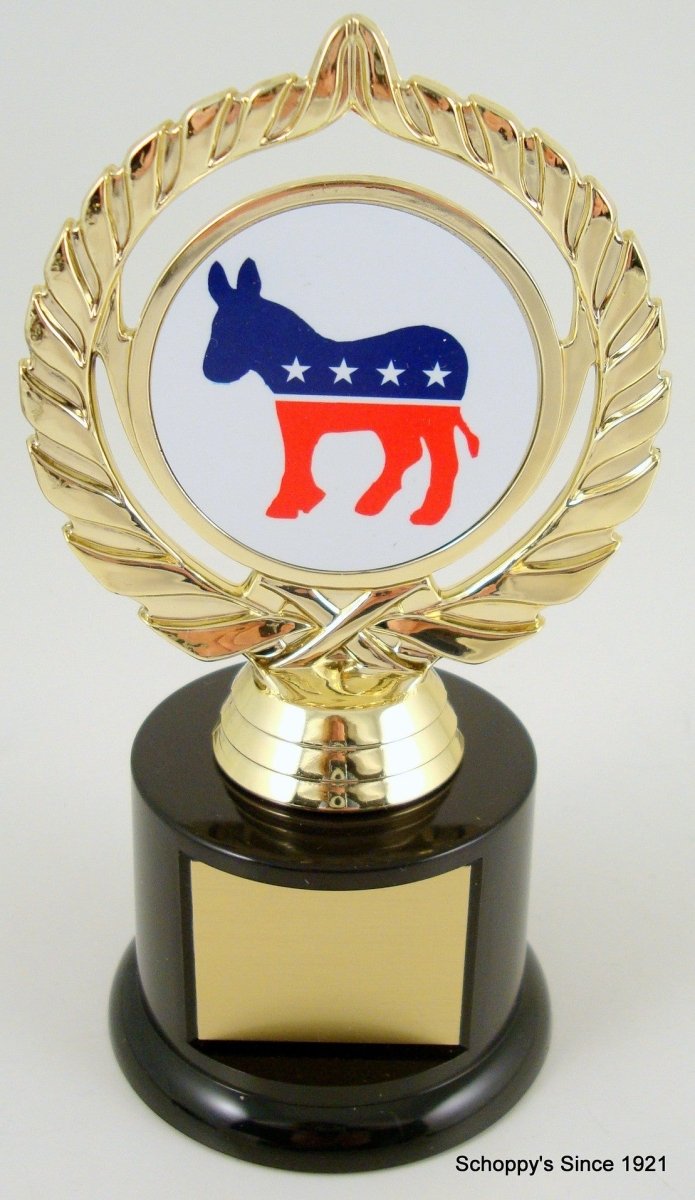 Political Animal Logo Trophy On Black Round Base - Schoppy's Since 1921