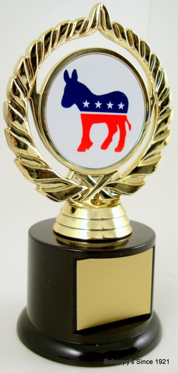 Political Animal Logo Trophy On Black Round Base - Schoppy's Since 1921