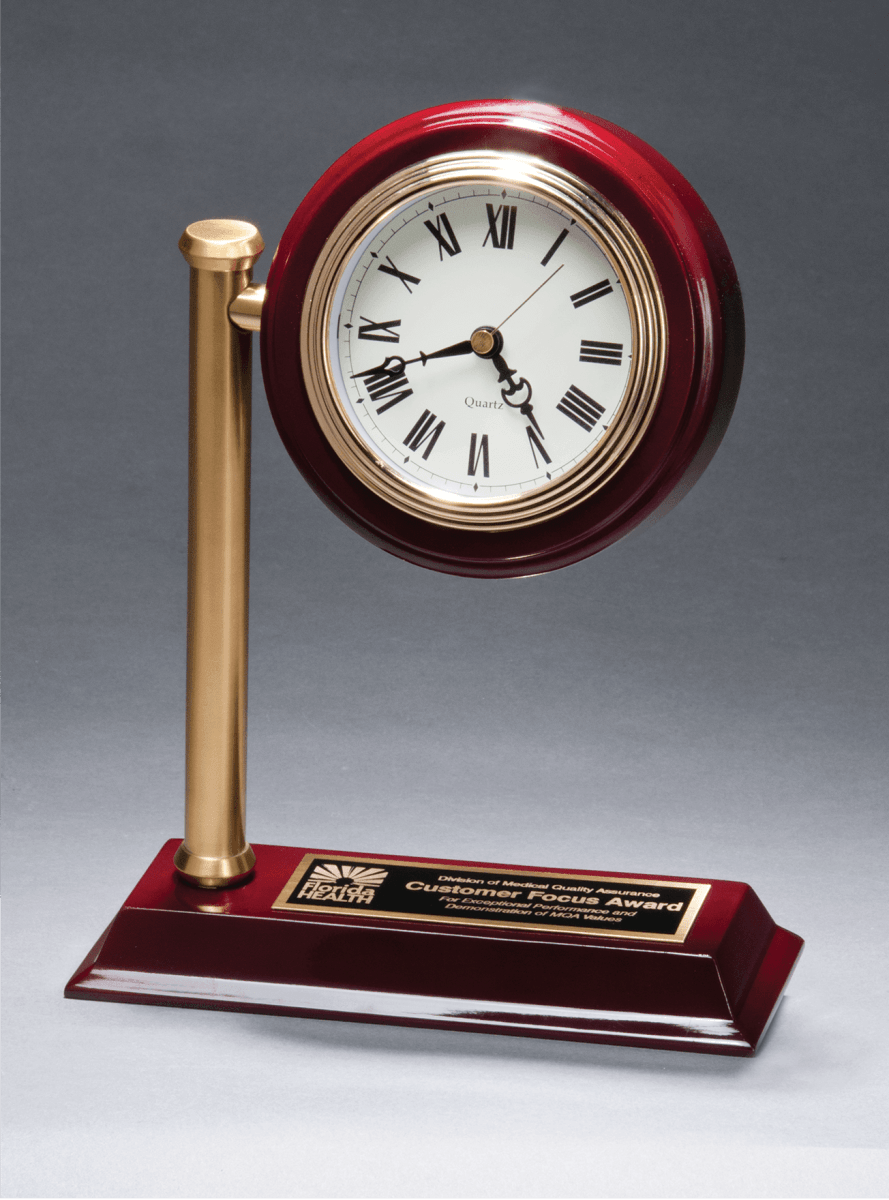 Rail Station Desk Clock on Rosewood High Gloss Base - Schoppy's Since 1921