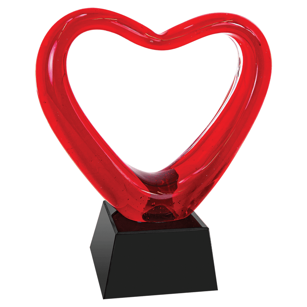 Red Heart Art Glass Sculpture - 6.5" Tall - Schoppy's Since 1921