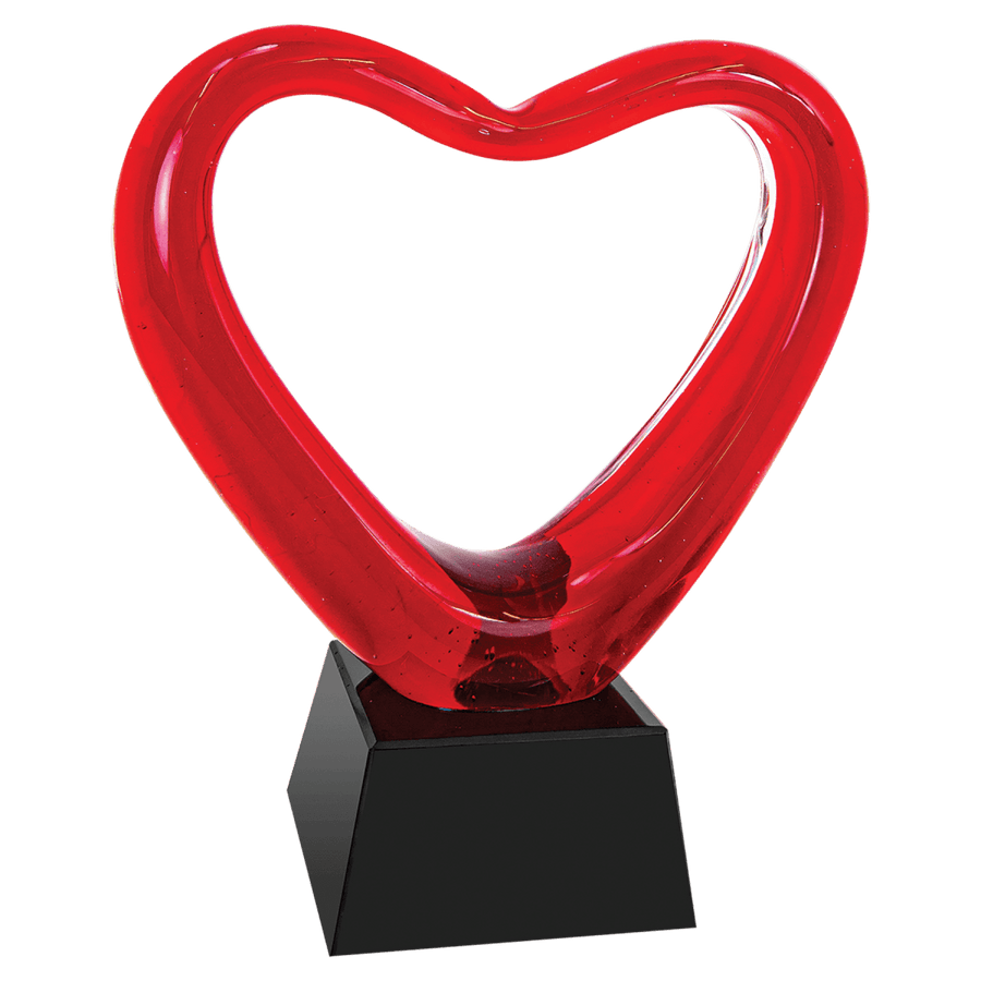 Red Heart Art Glass Sculpture - 6.5" Tall - Schoppy's Since 1921