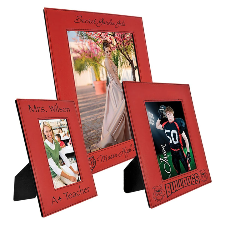 Red/Black Leatherette Photo Frame - in multiple sizes - Schoppy's Since 1921