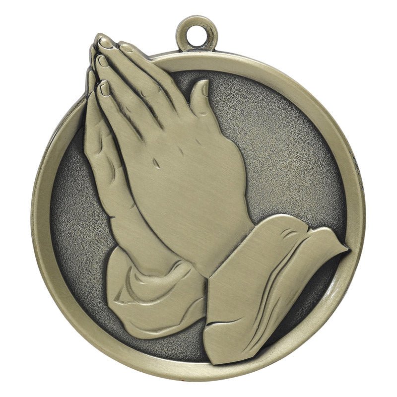 Religion Mega Medal, Praying Hands - Schoppy's Since 1921