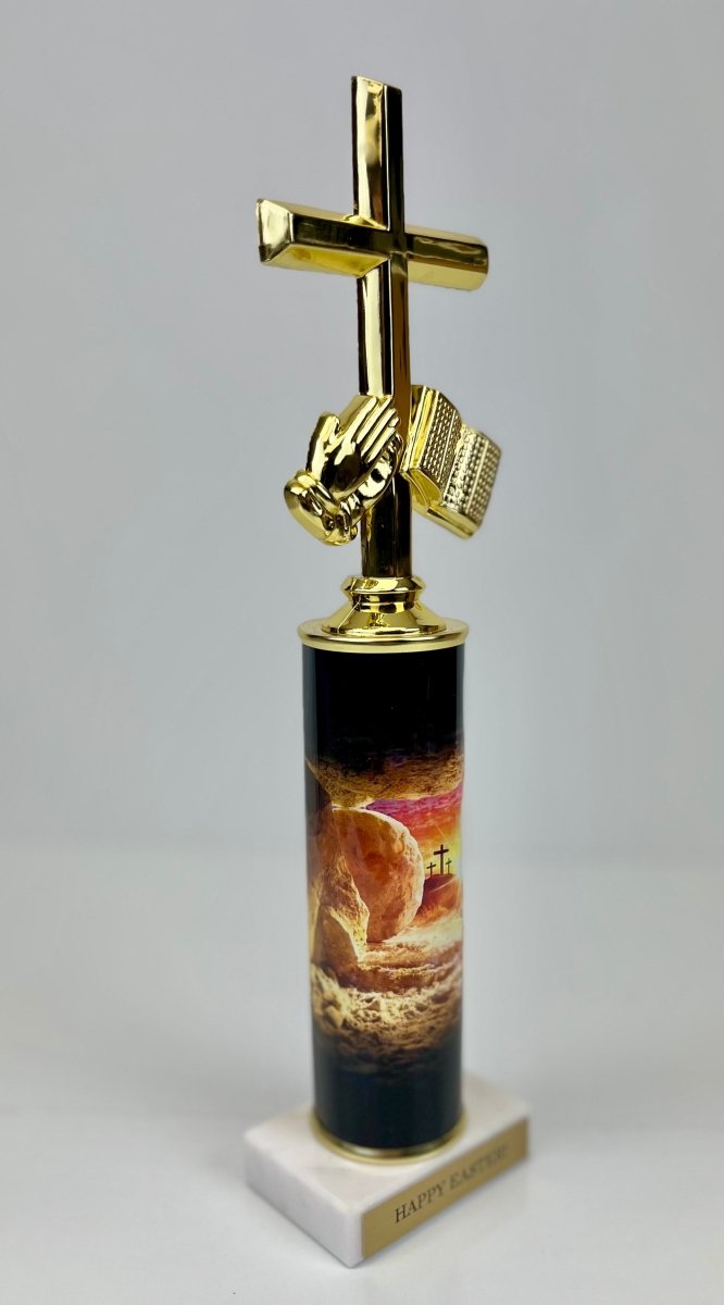 Religious He Is Risen Custom Column Trophy - Schoppy's Since 1921