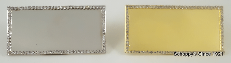 Rhinestone Border Metal Pageant Name Badge - Schoppy&