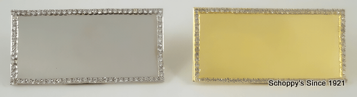 Rhinestone Border Metal Pageant Name Badge - Schoppy&