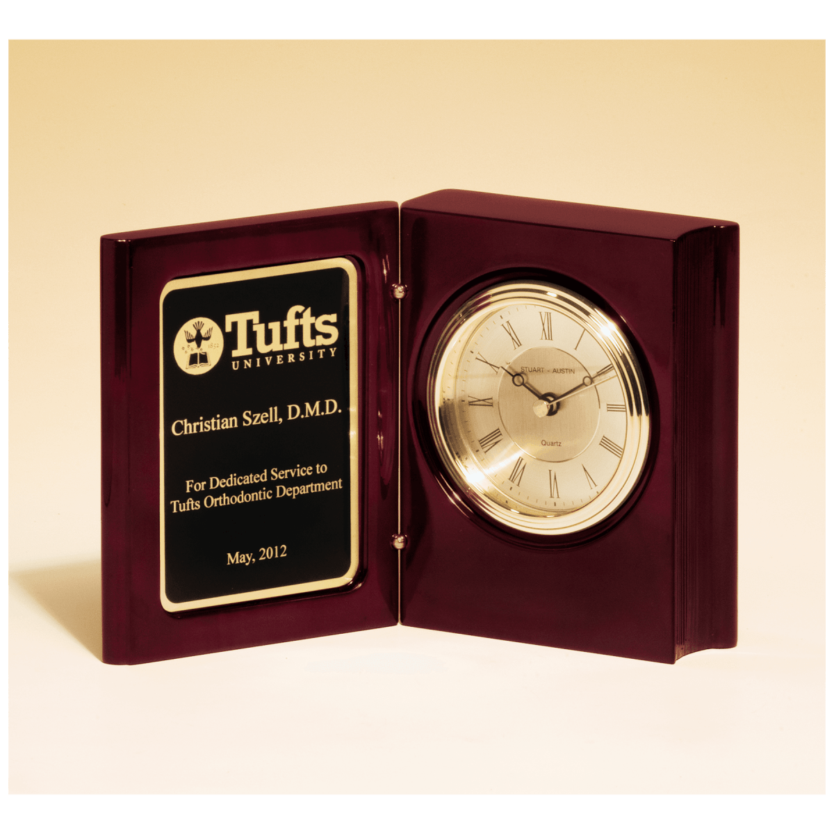 Rosewood Piano Finish Book Clock - Schoppy's Since 1921