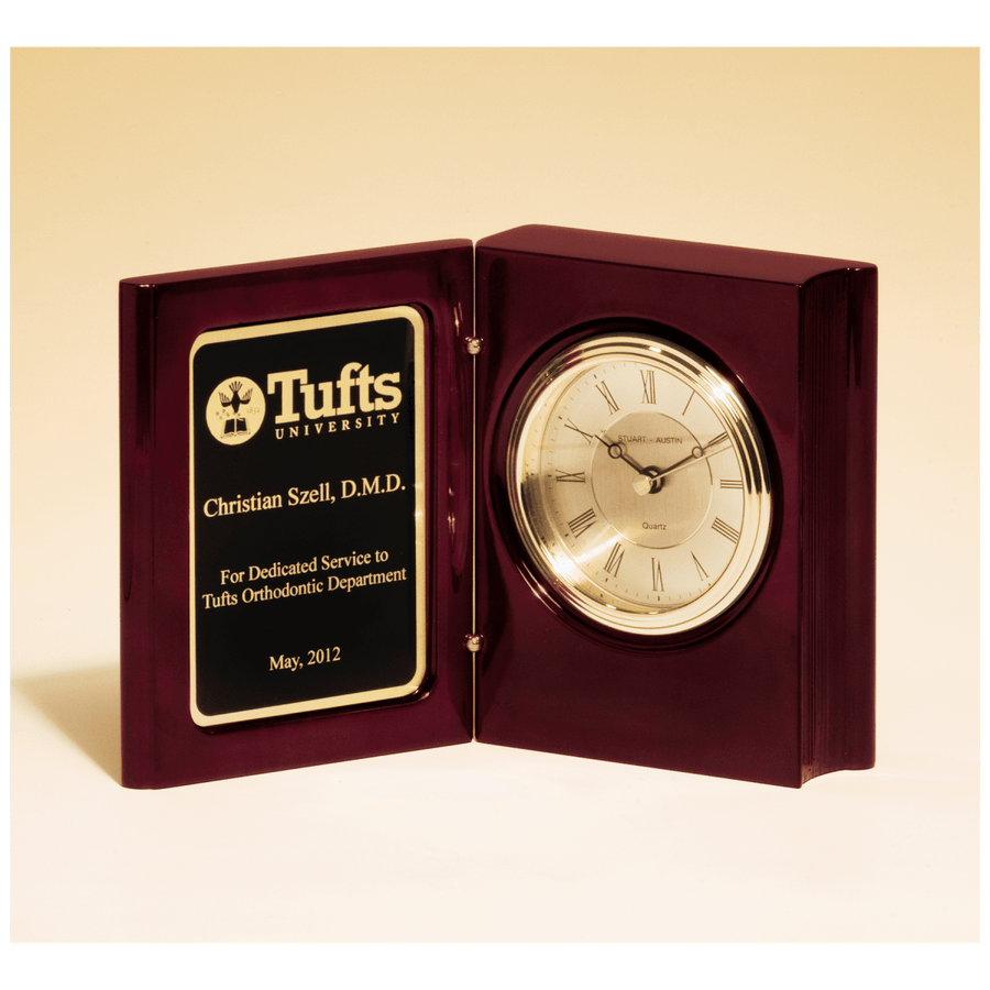 Rosewood Piano Finish Book Clock - Schoppy's Since 1921
