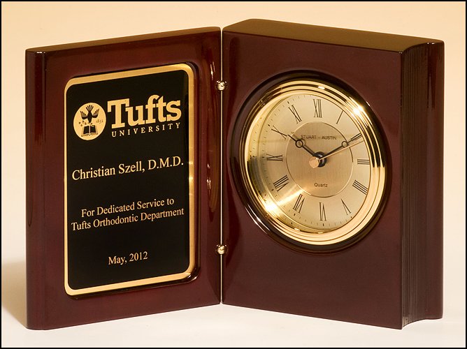 Rosewood Piano Finish Book Clock - Schoppy's Since 1921