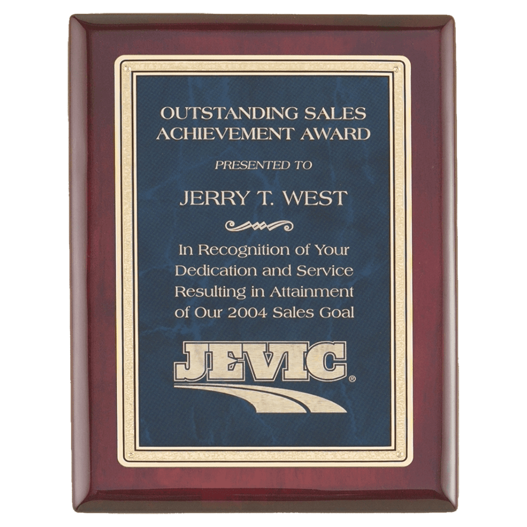 Rosewood Piano Finish Sapphire Marble Florentine Plaque - Schoppy's Since 1921