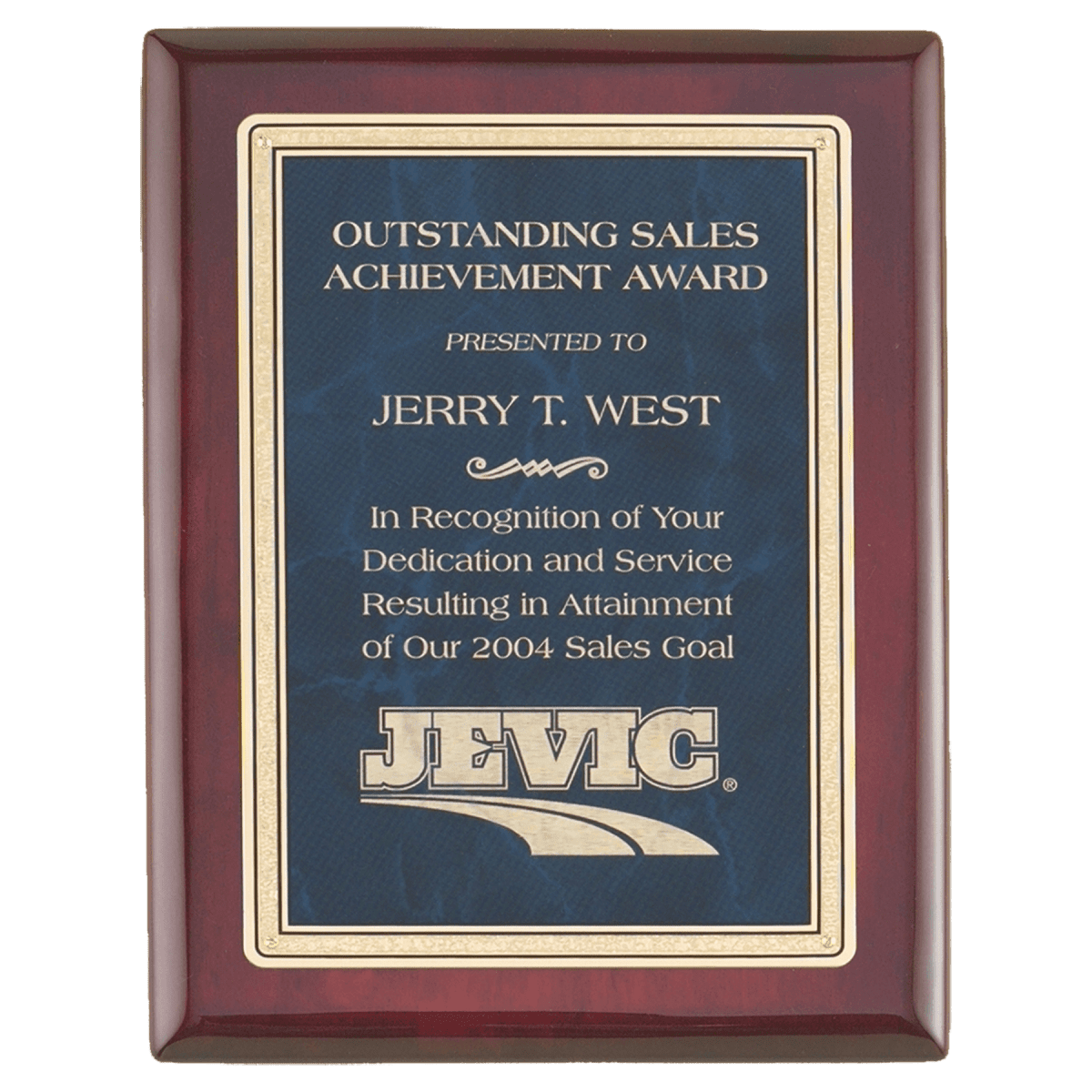 Rosewood Piano Finish Sapphire Marble Florentine Plaque - Schoppy's Since 1921