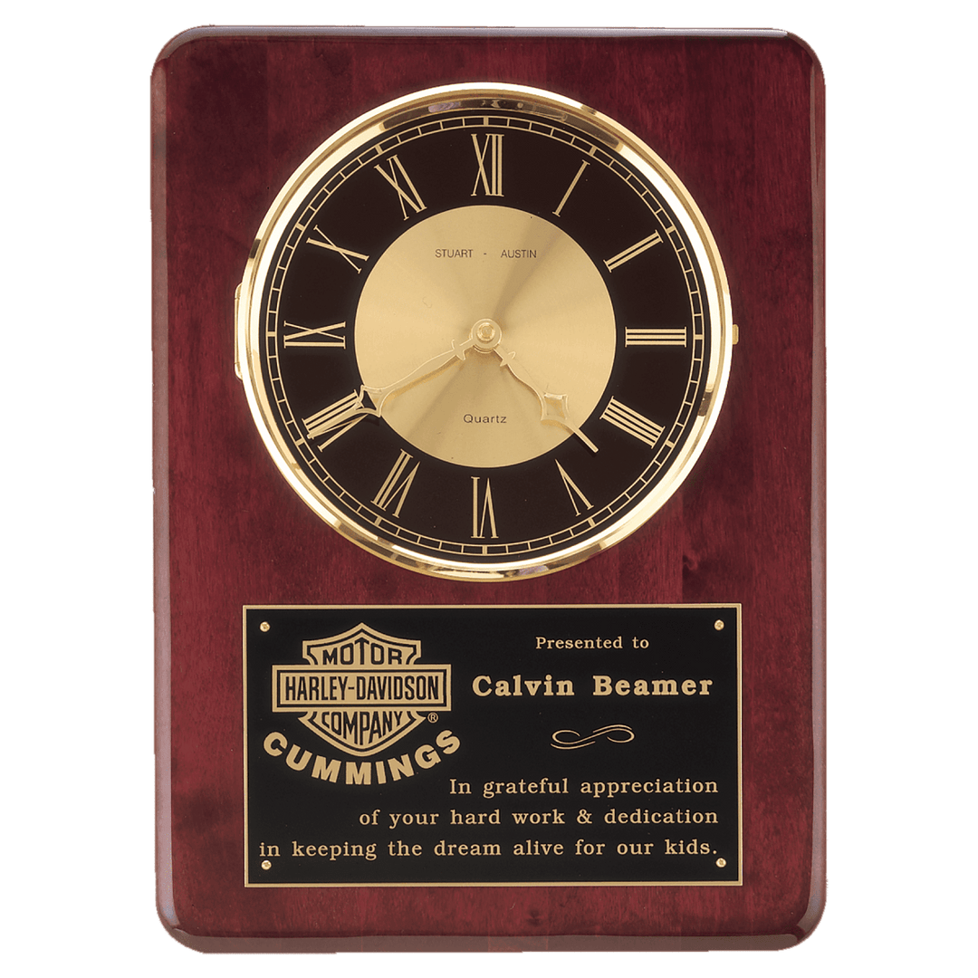 Rosewood Piano Finish Solid Brass Clock - Schoppy's Since 1921