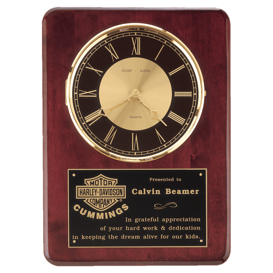 Rosewood Piano Finish Solid Brass Clock - Schoppy's Since 1921