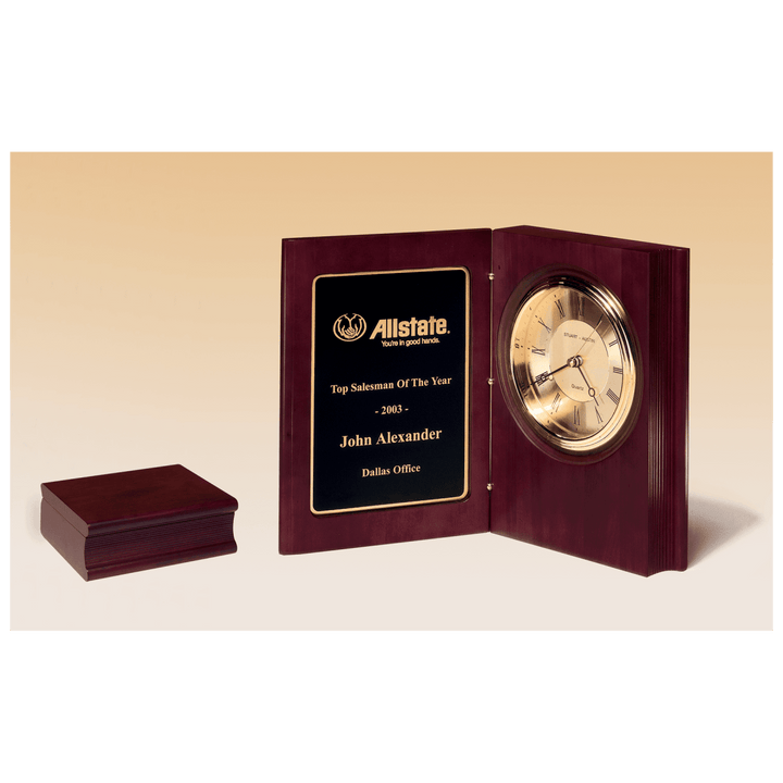 Rosewood Stained Book Clock - Schoppy's Since 1921