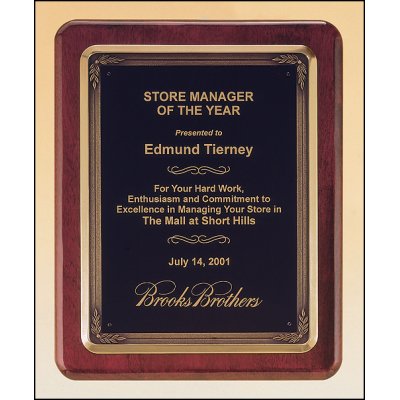 Rosewood stained piano finish plaque with Metal frame Casting - Schoppy's Since 1921