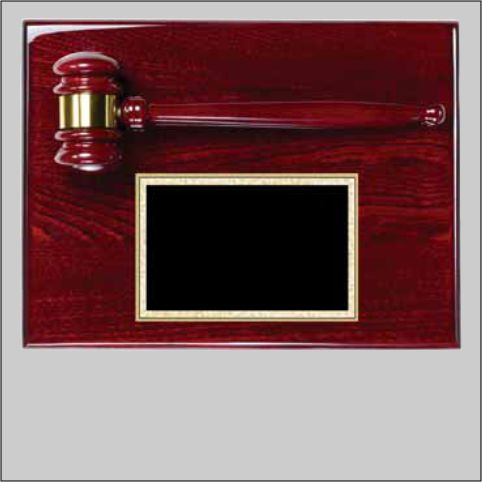 Rosewood Gavel Plaque with Rosewood Gavel