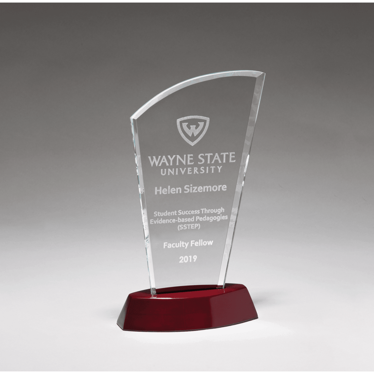 Sail Glass Award with Rosewood Base - Schoppy's Since 1921