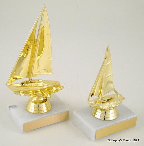 Sailboat Trophy on Marble - Small-Trophies-Schoppy's Since 1921