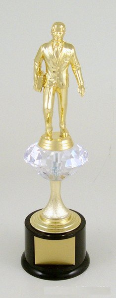 Salesperson Trophy on Black Round Base