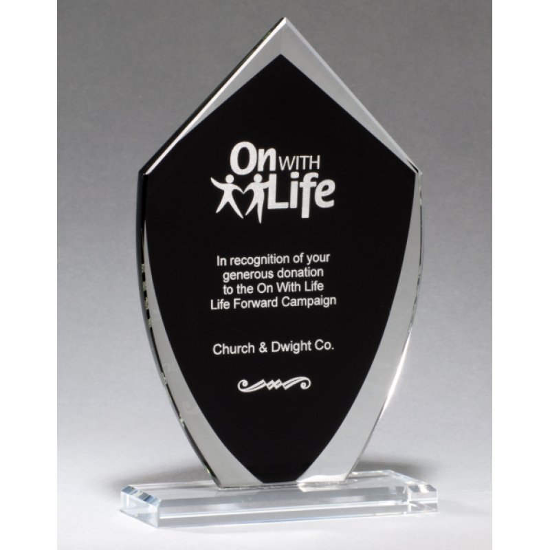 Shield Shaped Black Glass Award - Schoppy's Since 1921