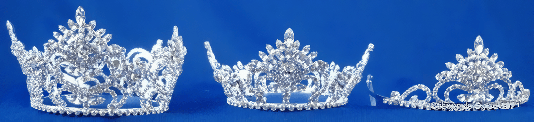 Silver Pageant Crown Set of 3 - Large, Medium and Tiara - Schoppy's Since 1921