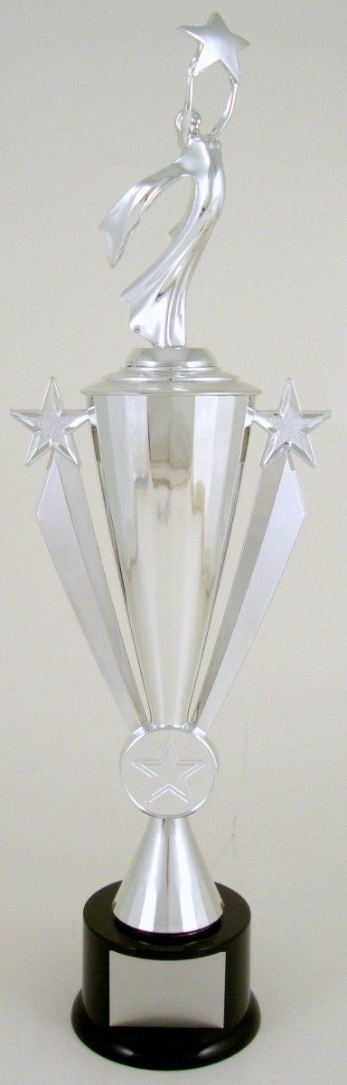 Silver Victory Star Trophy On Black Round Base - Schoppy's Since 1921