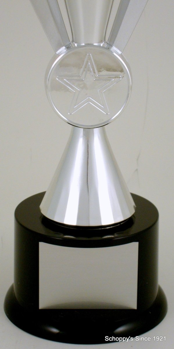 Silver Victory Star Trophy On Black Round Base - Schoppy's Since 1921