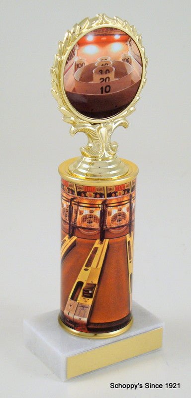 Skee Ball Original Metal Roll Column Logo Trophy - Schoppy's Since 1921