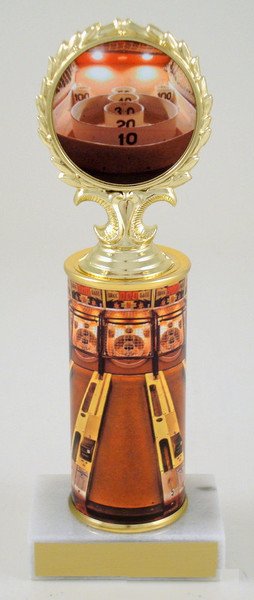 Skee Ball Original Metal Roll Column Logo Trophy - Schoppy's Since 1921
