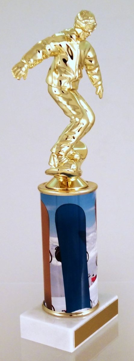 Snowboarder Figure Trophy With Custom Rolled Column - Schoppy's Since 1921