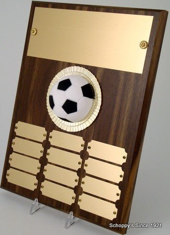 Soccer Ball Perpetual Plaque - 12 plate - 9 x 12 - Schoppy's Since 1921