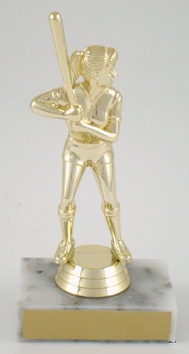 Softball Trophy Female on Marble Base-Trophies-Schoppy's Since 1921