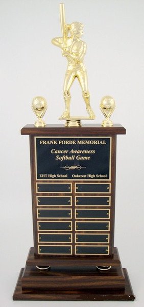 A large Softball Perpetual Trophy by Schoppy&