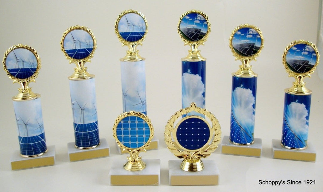 Solar And Wind Power Custom Column Logo Trophy - Schoppy's Since 1921