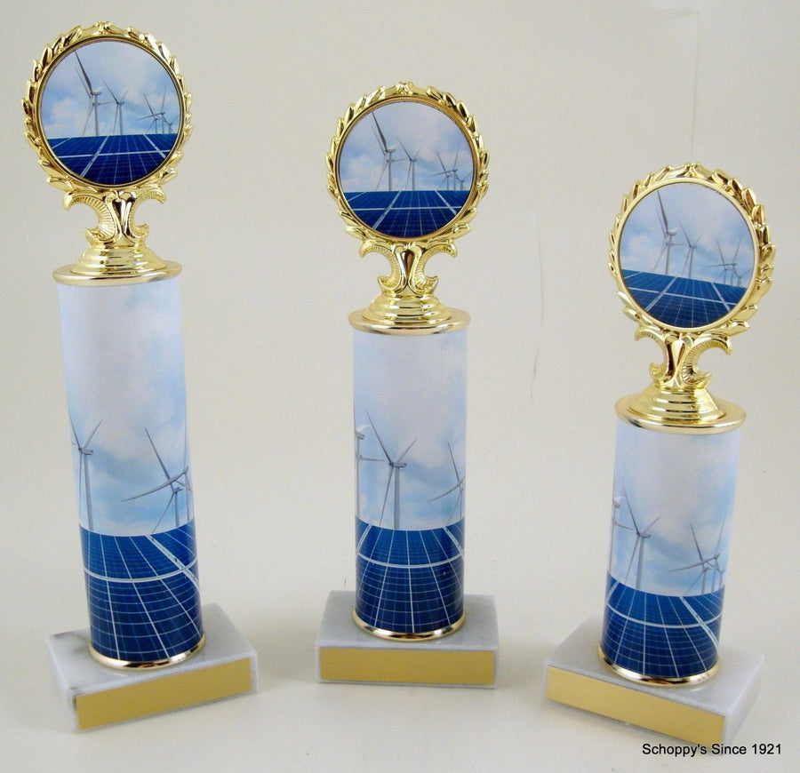 Solar And Wind Power Custom Column Logo Trophy - Schoppy's Since 1921