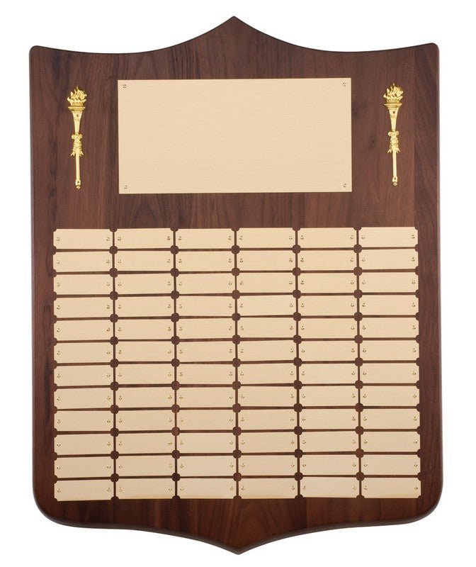 Solid American Walnut 72 Plate perpetual plaque - Schoppy's Since 1921