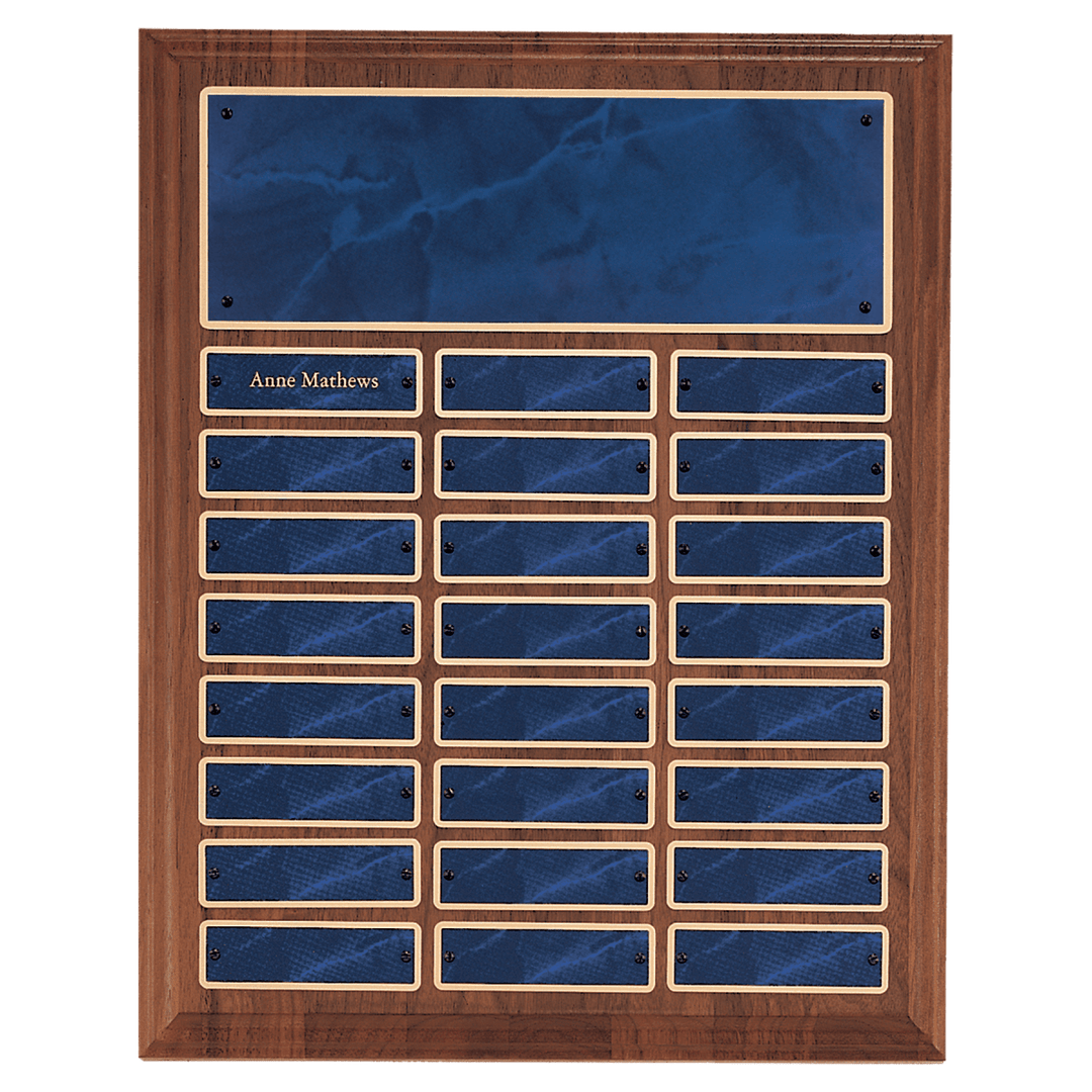 Solid American Walnut Perpetual Plaque With 24 Individual Plates - Schoppy's Since 1921