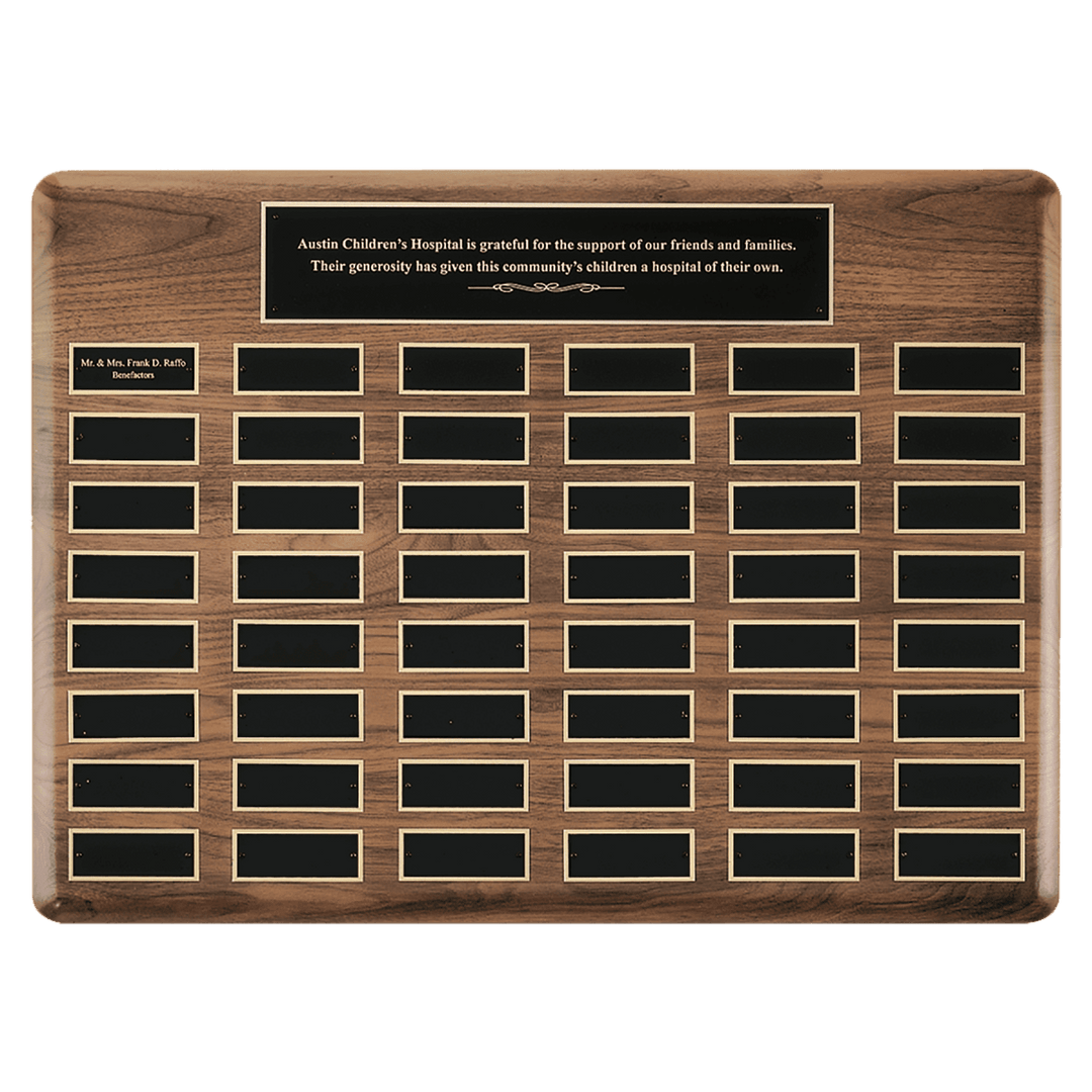 Solid American Walnut Perpetual Plaque With Large Plates - Schoppy&