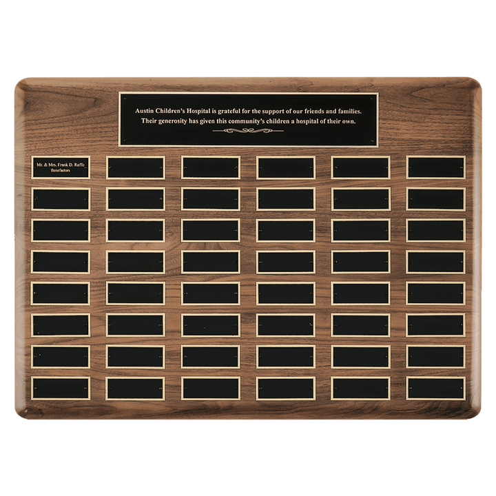 Solid American Walnut Perpetual Plaque With Large Plates - Schoppy&