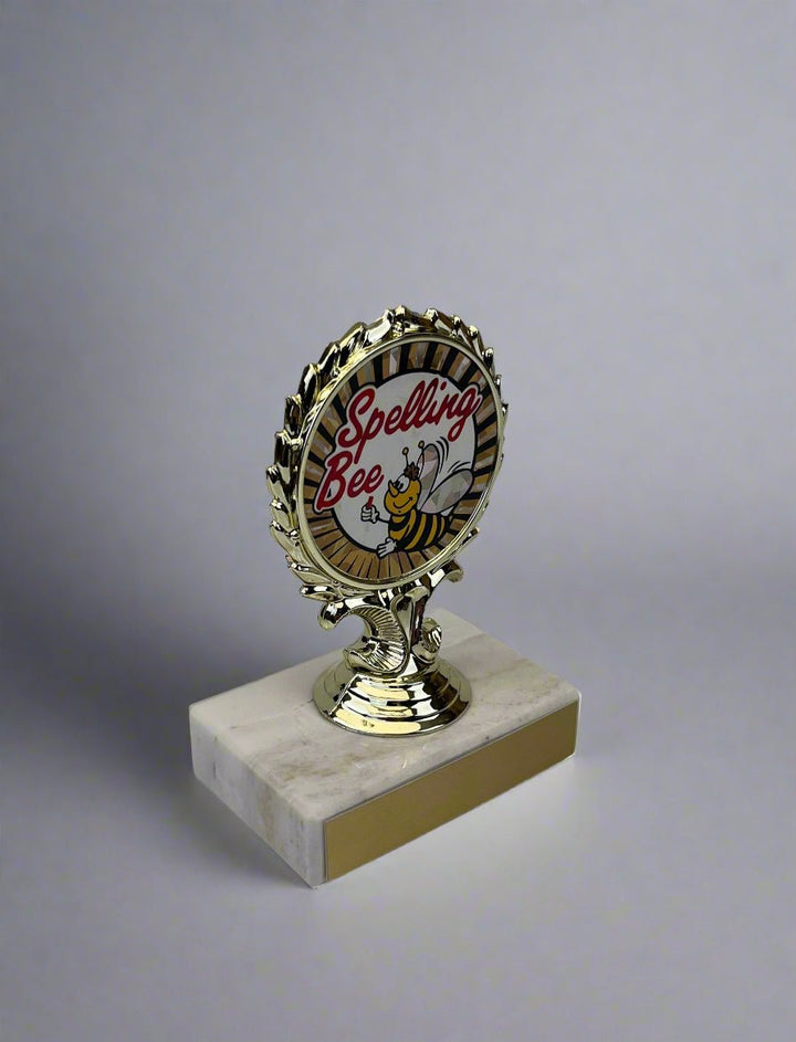 Spelling Bee Logo Trophy on Marble Base - Schoppy's Since 1921