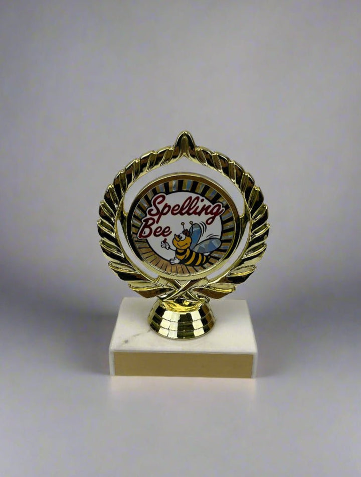 Spelling Bee Logo Trophy on Marble Base - Schoppy's Since 1921