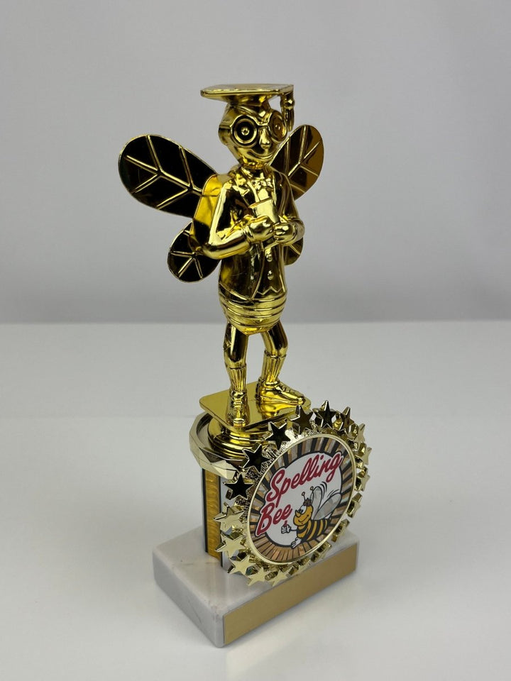 Spelling Bee Trophy with Star Logo Holder on Marble Base - Schoppy's Since 1921