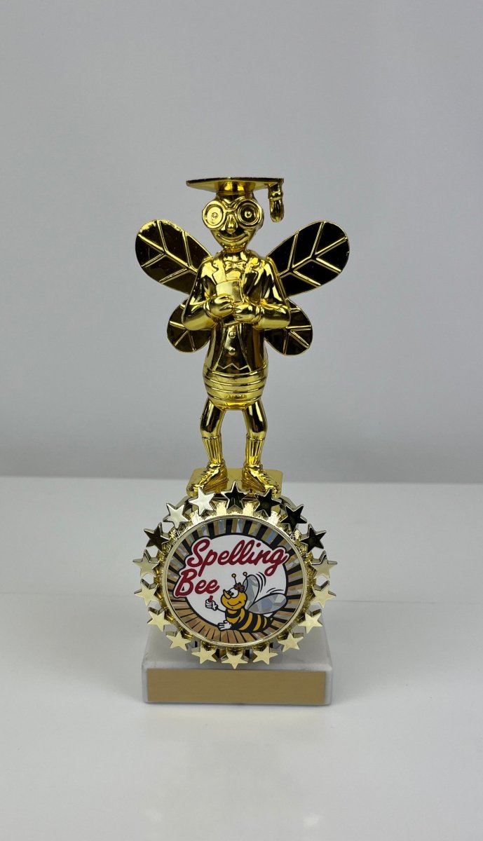 Spelling Bee Trophy with Star Logo Holder on Marble Base - Schoppy's Since 1921