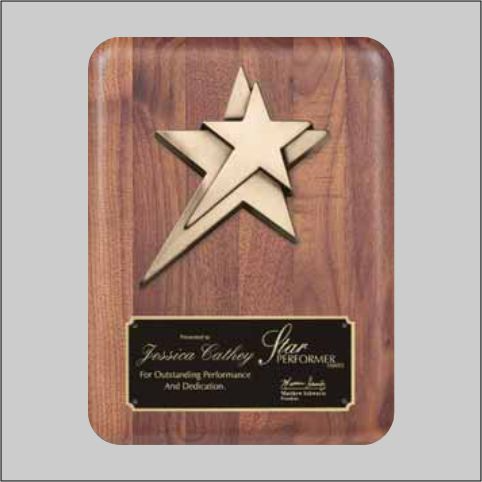 Walnut Plaque with Double Star Casting