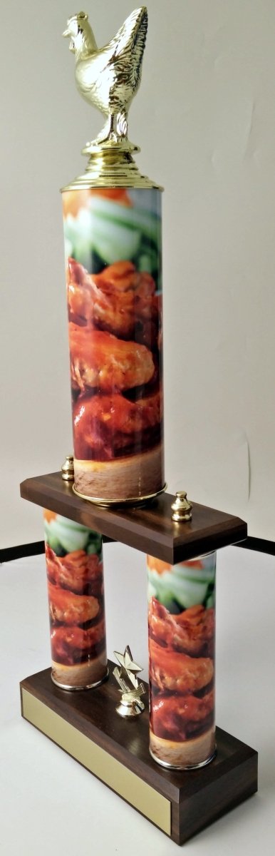 Super Hot Wing Two Column Trophy - Schoppy's Since 1921