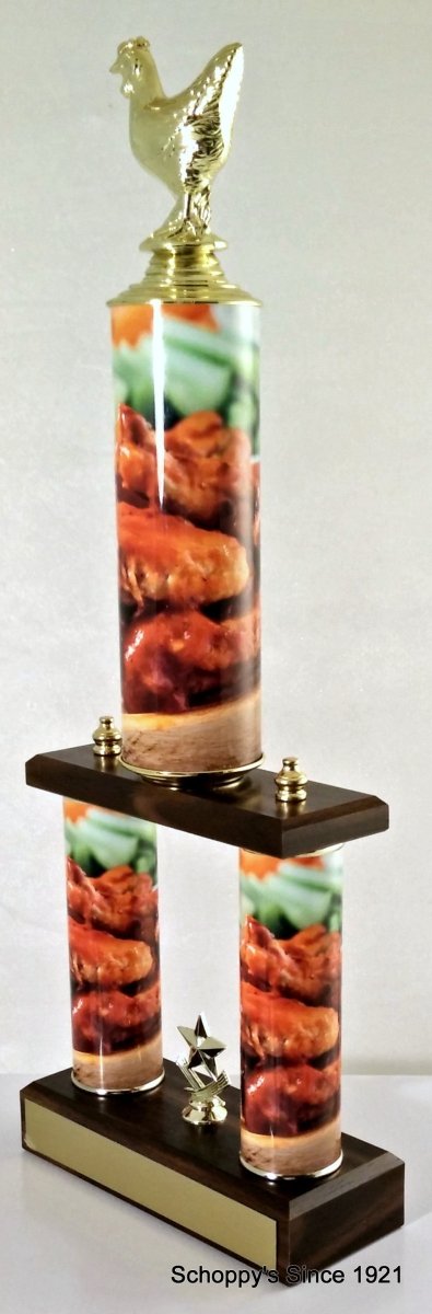 Super Hot Wing Two Column Trophy - Schoppy's Since 1921