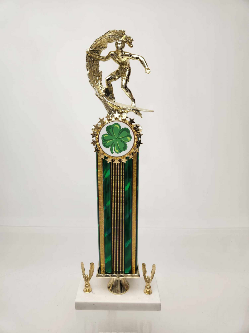 Logo Pedestal Trophy with Two Trim Figures