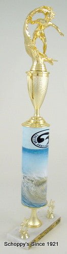 Surfer Jersey Wave Original Metal Roll Column Trophy - Schoppy's Since 1921