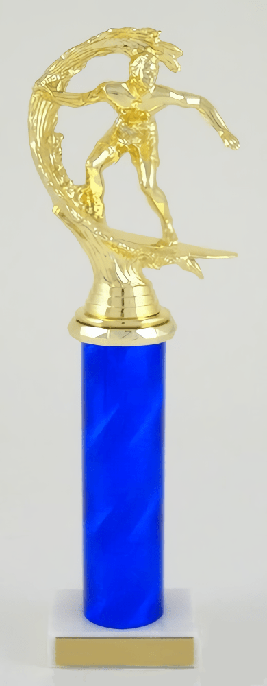 Surfer Pipeline Blue Spinning Trophy - Schoppy&